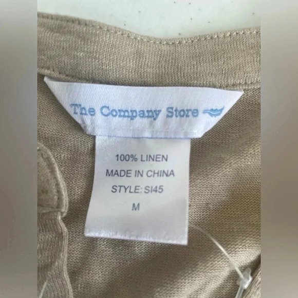 The Company Store women's 100% Linen Pocket Dress Size Medium NWT Lagenlook 0079 - Picture 9 of 11